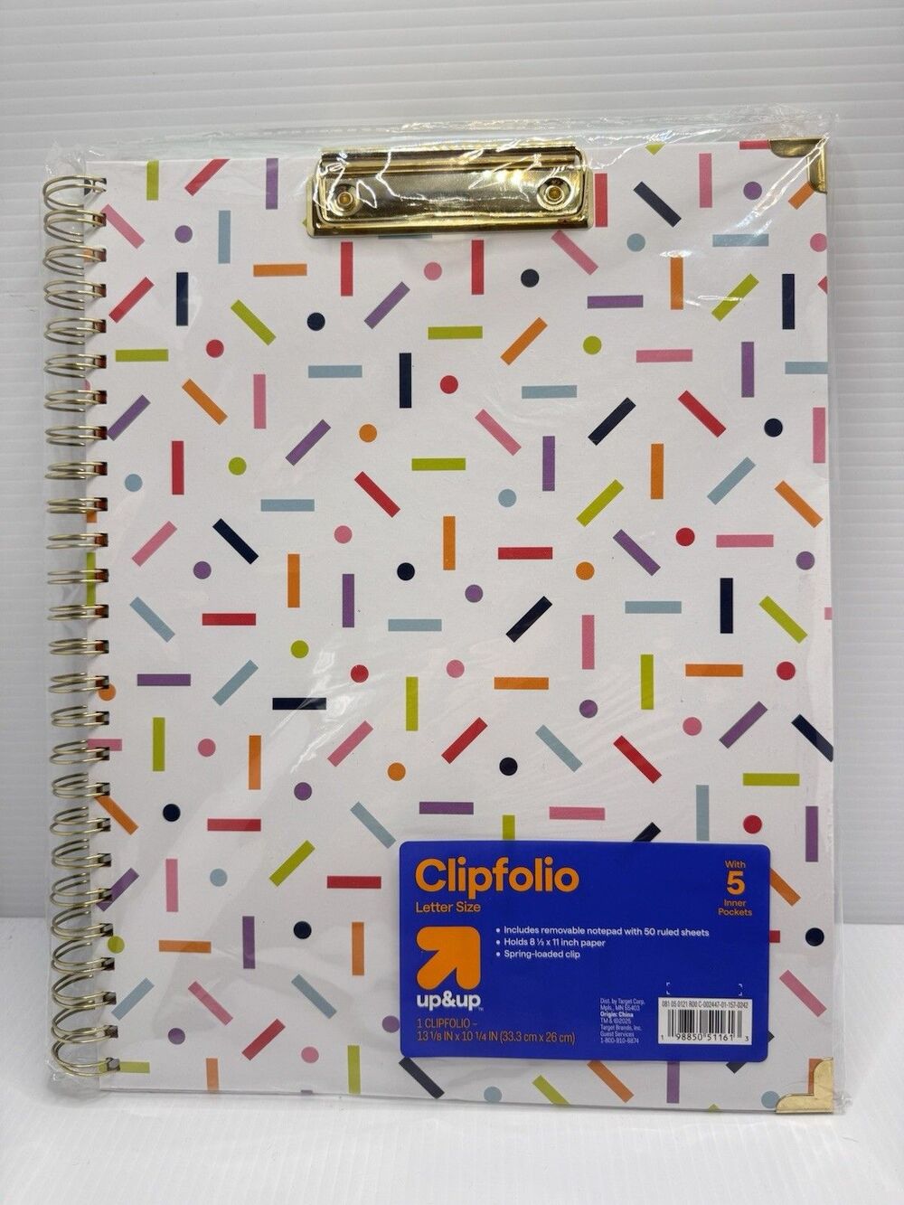 up&up Clipfolio for Teachers Teacher Supplies Organizer Folder 5 Pockets (Bx 26)